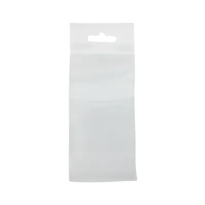 Sachet plastique transparent avec rabat adhésif et trou européen 8x12cm PP 60µ - Sachet de conditionnement - Lot de 100 - Sacs rabats adhésifs