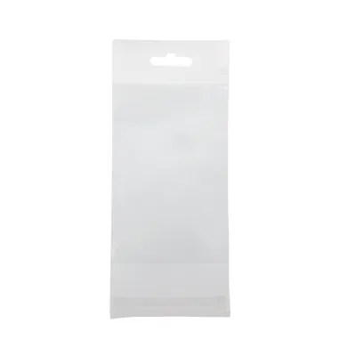 Sachet plastique transparent avec rabat adhésif et trou européen 10x15cm PP 60µ - Sachet de conditionnement - Lot de 100 - Sacs rabats adhésifs