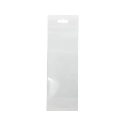 Sachet plastique transparent avec rabat adhésif et trou européen 10x22cm PP 60µ - Sachet de conditionnement - Lot de 100 - Sacs rabats adhésifs