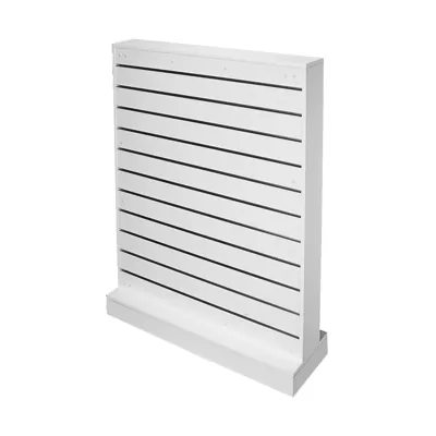 Gondole centrale double face rainurée 104 x 30 x 133 cm Narrow - Gondole double face - Blanc - Meubles rainurés