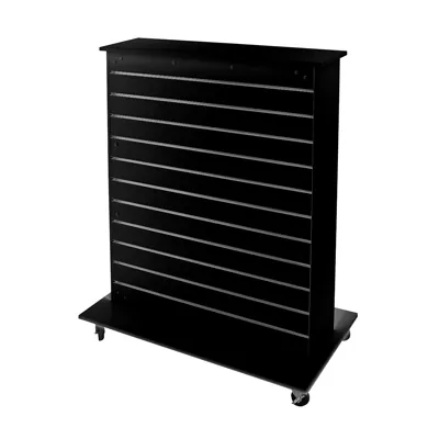 Gondole centrale double face rainurée sur roulette 114,5 x 60 x 133 cm Duo - Noir - Meubles rainurés