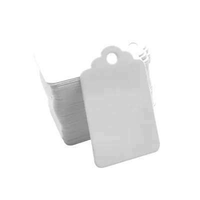 Étiquette américaine dentelée à trou kraft blanc 3 x 5 cm – Paquet de 500 - Etiquettes américaines