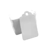 Étiquette américaine dentelée à trou kraft blanc 3 x 5 cm – Paquet de 500 - Étiquettes à trou