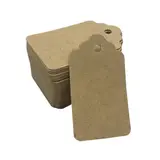 Étiquette américaine dentelée à trou kraft brun 4 x 7 cm – Paquet de 500 - Étiquettes à trou