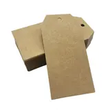 Étiquette américaine angles biseautés à trou kraft brun 3,8 x 8 cm – Paquet de 500 - Étiquettes à trou
