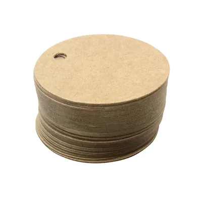 Étiquette ronde à trou kraft brun diamètre 4 cm – Paquet de 500 - Etiquettes américaines