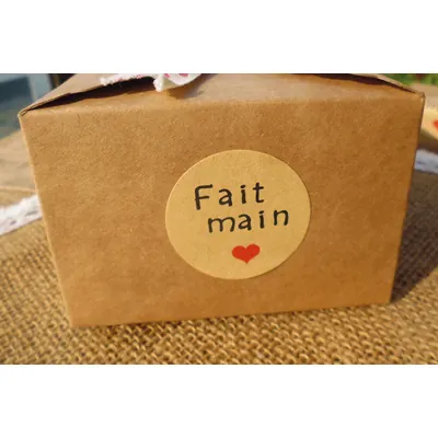 Étiquette adhésive Fait Main ø 35 mm kraft - Paquet de 600 - Étiquettes cadeaux adhésives-3