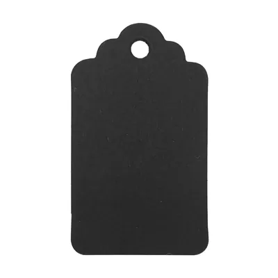 Étiquette américaine dentelée à trou kraft noir 4 x 7 cm – Paquet de 500 - Etiquettes américaines