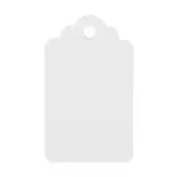 Étiquette américaine dentelée à trou kraft blanc 4 x 7 cm – Paquet de 500 - Étiquettes à trou