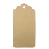 Étiquette américaine dentelée à trou kraft brun 4,5 x 9,5 cm – Paquet de 500