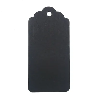 Étiquette américaine dentelée à trou kraft noir 4,5 x 9,5 cm – Paquet de 500 - Etiquettes américaines