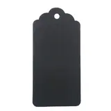 Étiquette américaine dentelée à trou kraft noir 4,5 x 9,5 cm – Paquet de 500 - Étiquettes à trou