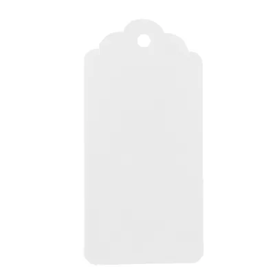 Étiquette américaine dentelée à trou kraft blanc 4,5 x 9,5 cm – Paquet de 500 - Etiquettes américaines
