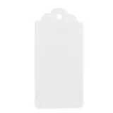 Étiquette américaine dentelée à trou kraft blanc 4,5 x 9,5 cm – Paquet de 500