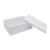 Boîte cadeau pliable à couvercle amovible blanche 29x22x10 cm - Lot de 4 - Boites cadeaux carton pliables