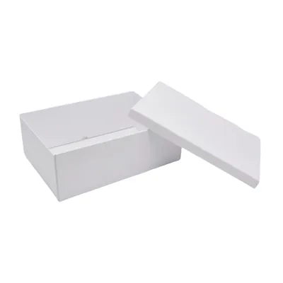 Boîtes cadeaux pliables blanches couvercle amovible 34+25x12 cm 1200g/m² – Paquet de 4 - Boites cadeaux carton pliables