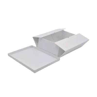 Boîtes cadeaux pliables blanches couvercle amovible 34+25x12 cm 1200g/m² – Paquet de 4 - Boites cadeaux carton pliables-3