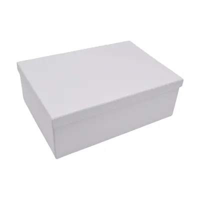 Boîtes cadeaux pliables blanches couvercle amovible 39+28x13,5 cm 1300g/m² – Paquet de 4 - Boites cadeaux carton pliables-2
