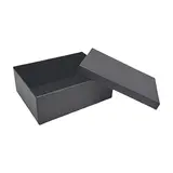 Boîte cadeau pliable à couvercle amovible noire 29x22x10 cm - Lot de 4 - Boites cadeaux carton pliables