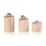 Lot de 3 présentoirs bagues bois en cylindre - Déstockage