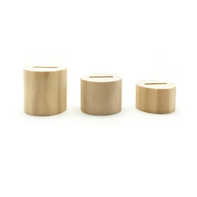 Lot de 3 présentoirs bagues bois en cylindre - Présentoirs bagues-2