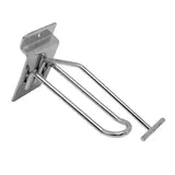 Broche double pour panneau rainuré avec tige porte-étiquette ø 5 mm x L 10 cm - Tige double - Métal - Chromé - Lot de 10