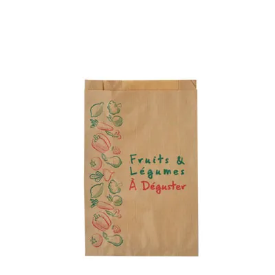 Sac fruits et légumes kraft brun 1kg 17 x 6 x 26 cm - Sac papier primeur - Lot de 1000 - Sacs fruits et légumes