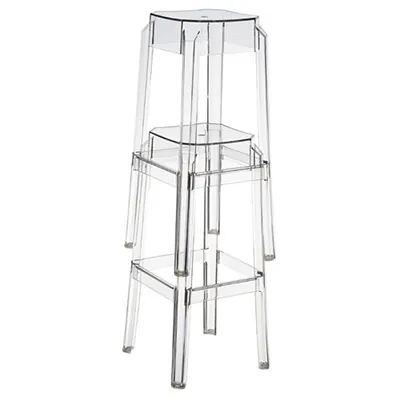 Tabouret plastique transparent Fox H 75 cm - Tabourets-2