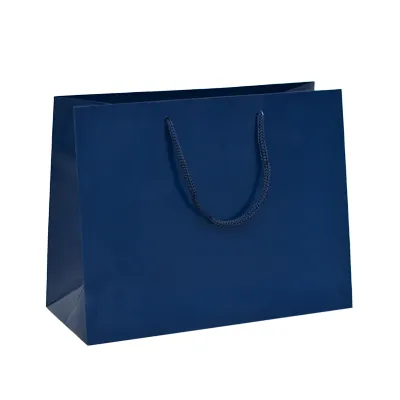 Sacs pelliculés à l'italienne bleu marine brillant - Petit Modèle - Sacs pelliculés poignées cordelette