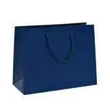Sacs pelliculés à l'italienne bleu marine brillant - Petit Modèle - Sacs pelliculés poignées cordelette