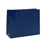 Sacs pelliculés à l'italienne bleu marine brillant - Grand Modèle - Sacs pelliculés poignées cordelette