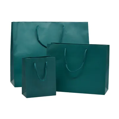 Sacs pelliculés à l'italienne bleu wendy mat - Grand Modèle - Sacs pelliculés poignées cordelette-2