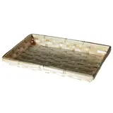Corbeille bambou rectangulaire naturel 33 x 22 x 3,7 cm, paquet de 10