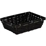 Corbeille bambou rectangulaire noir 24,5 x 17,5 x 7 cm, paquet de 10 - Corbeilles bambou