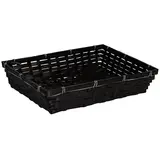 Corbeille bambou rectangulaire noir 36 x 26 x 7 cm, paquet de 10 - Corbeilles bambou