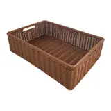 Corbeille manne rectangulaire plastique marron 49,5 x 33 x 13 cm - Vanneries