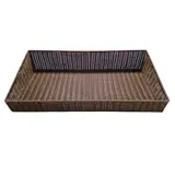 Corbeille manne rectangulaire plastique marron 98 x 49 x 11/20 cm - Vanneries