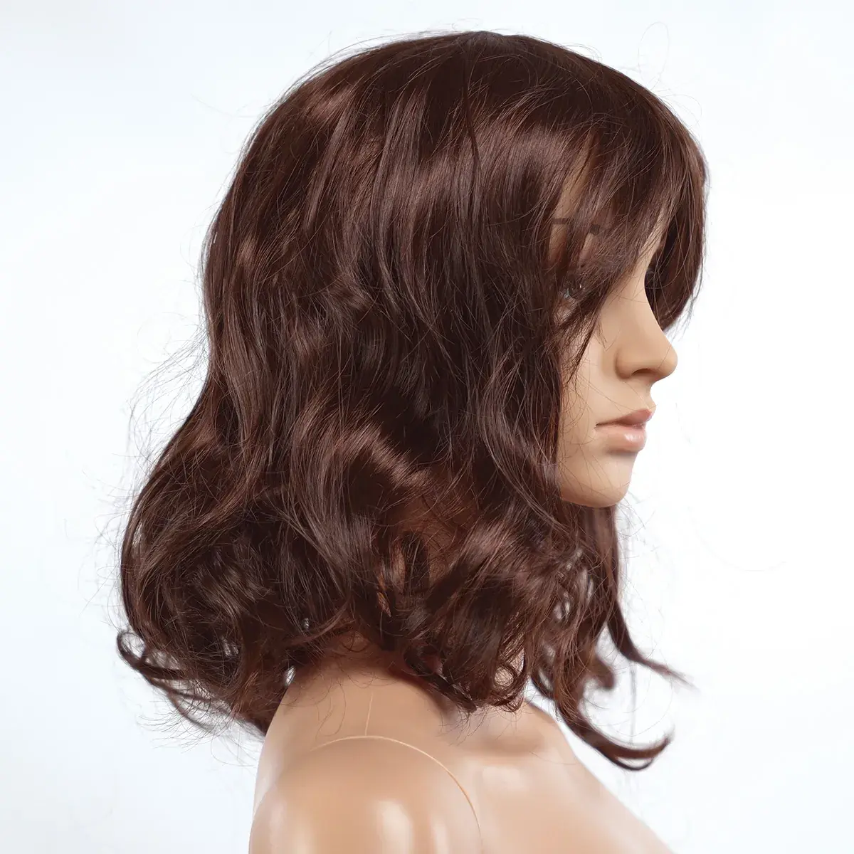 Perruque femme cheveux mi-longs ondulés avec frange - Perruques pour mannequins-2