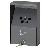 Cendrier mural - Gris - L 18 x P 8 x H 28 cm - Cendriers professionnels