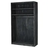 Armoire à vêtements bois noir charbonneux 120 x 45 x 200 cm - Ligne Tradition