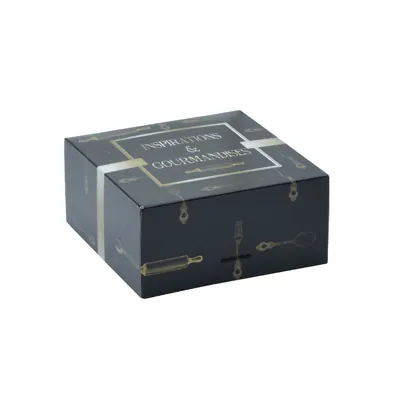 Boîte pâtissière carton noir 20 x 20 x 8 cm Inspirations et gourmandises - Boîte traiteur - Lot de 50 - Boîtes pâtissières, Caissettes pâtissières