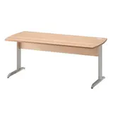 Bureau droit Jazz hêtre ambré 180 x 80 x H 74 cm pieds métal - Bureaux, Tables de travail