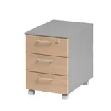 Caisson mobile Jazz+ 3 tiroirs de rangement verrouillage simple 42 x 60 x H 60 cm - Hêtre ambré - Caissons de bureau, Armoires de bureau