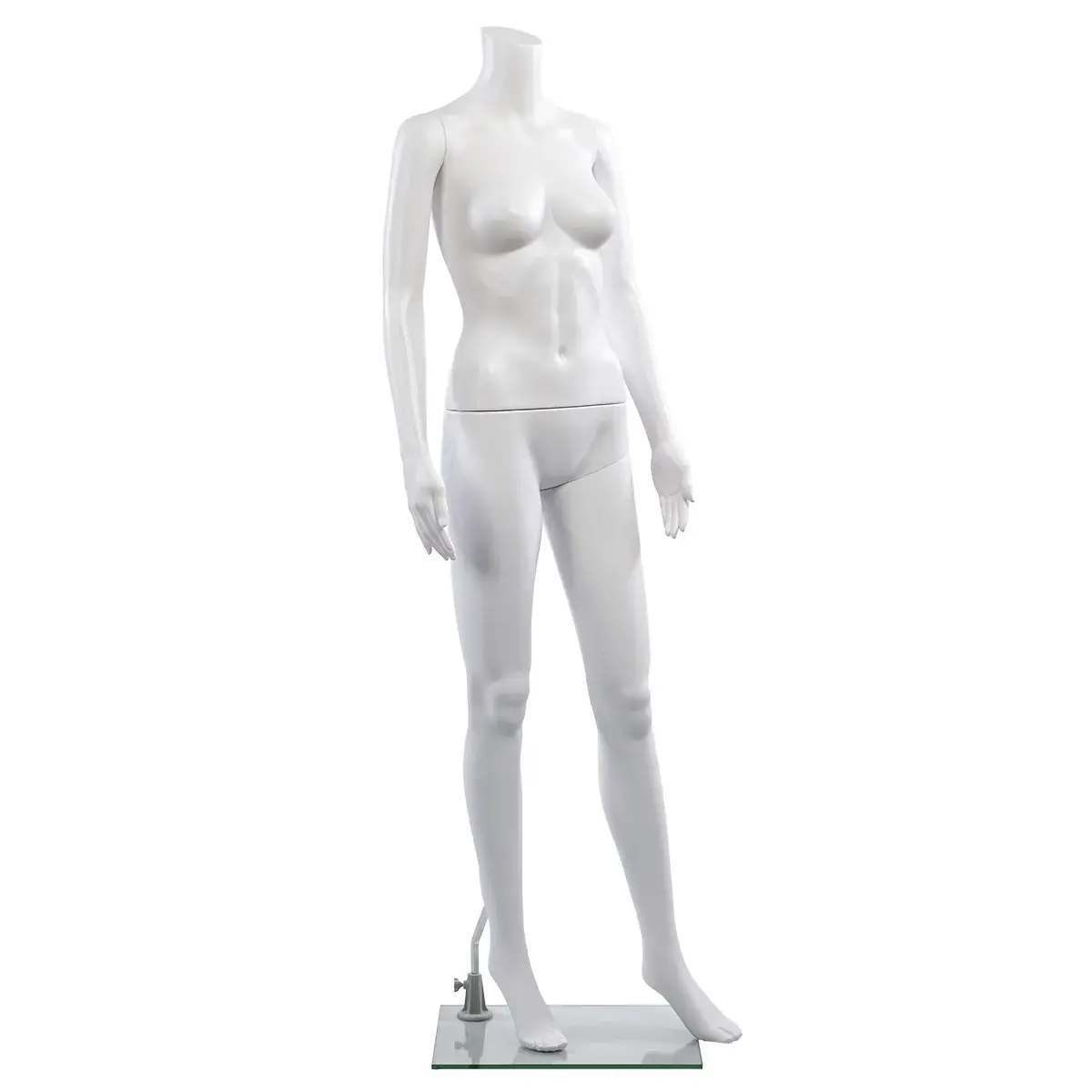 Mannequin femme, sans tête, bras le long du corps H 163 cm plastique - Blanc - Mannequins femmes