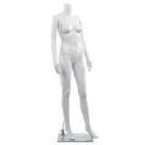 Mannequin femme, sans tête, bras le long du corps H 163 cm plastique - Blanc