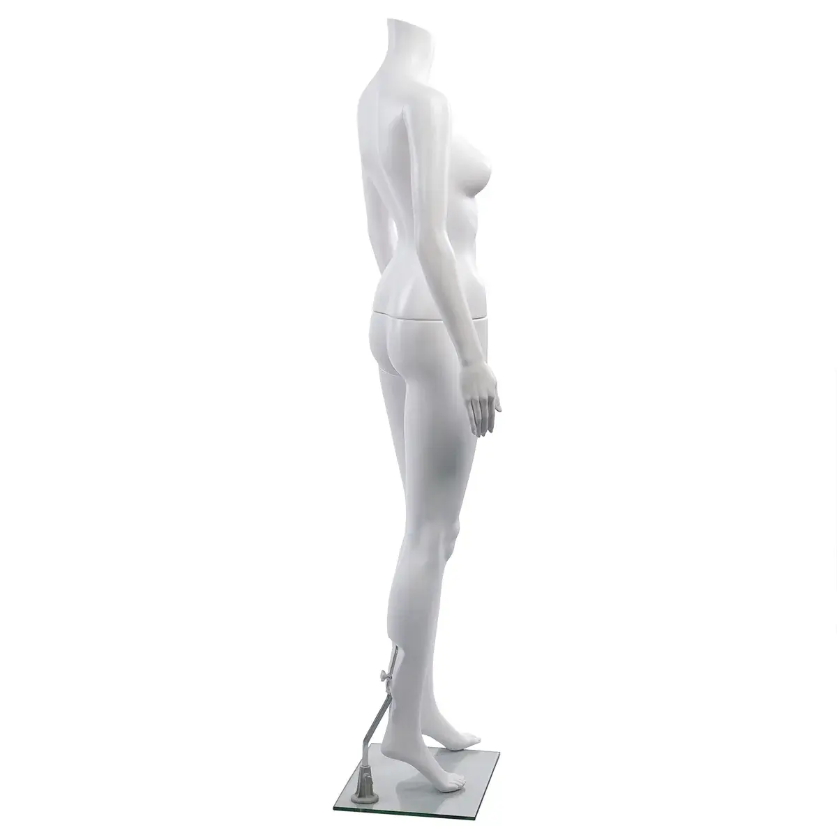 Mannequin femme, sans tête, bras le long du corps H 163 cm plastique - Blanc - Mannequins sans tête-2