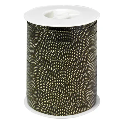 Bolduc noir pointillés or Komodo Starmétal 10 mm x 250 m polypropylène – Ruban cadeau Noël - Bolducs imprimés, Bolducs à motifs