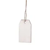 Étiquette américaine bois angles biseautés avec lien jute 4 x 2,5 cm – Paquet de 24 - Etiquettes américaines