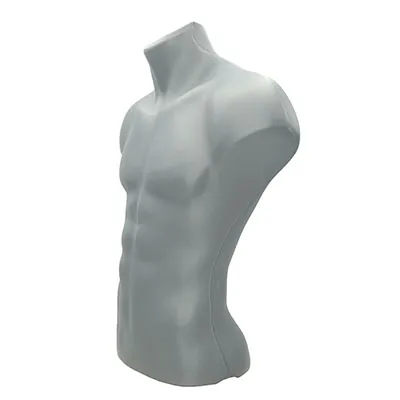 Buste homme plastique H 60 cm - Gris - Bustes mannequins hommes-2