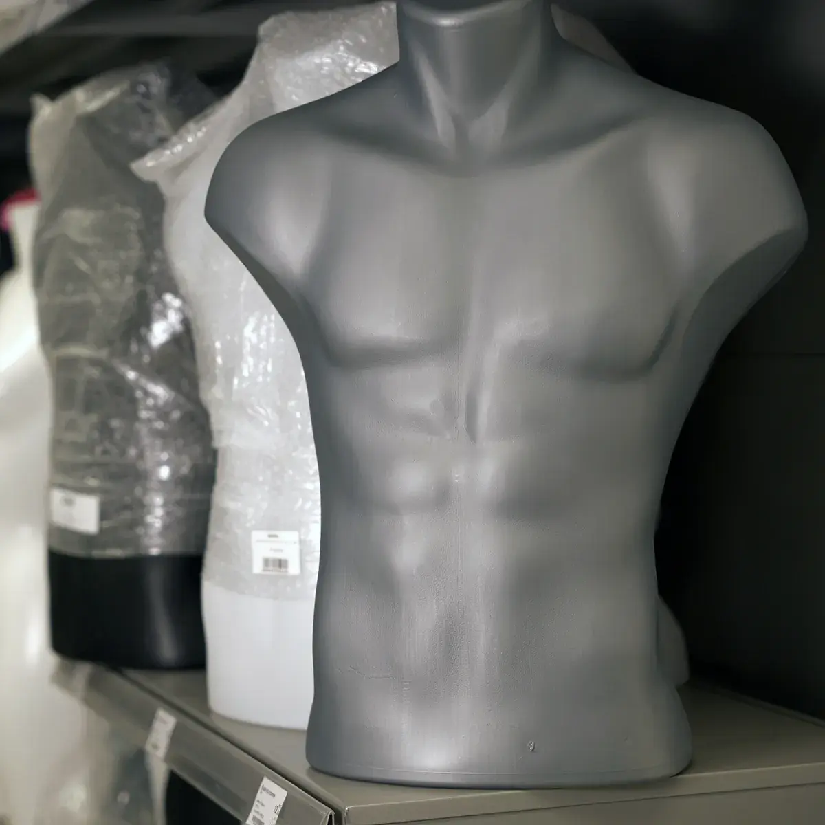 Buste homme plastique H 60 cm - Gris - Bustes mannequins hommes-5